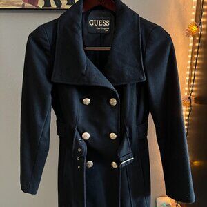 Guess Women's Black Wool Peacoat